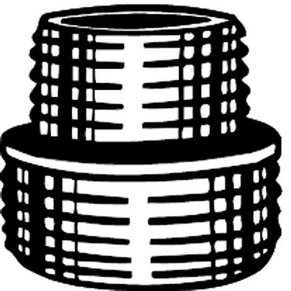 Schwarzes Abbildungsdesign eines Doppelnippels, der aus zwei miteinander verbundenen zylindrischen Teilen besteht, typischerweise für Heizungsinstallationen von IMI Hydronic Engineering.
